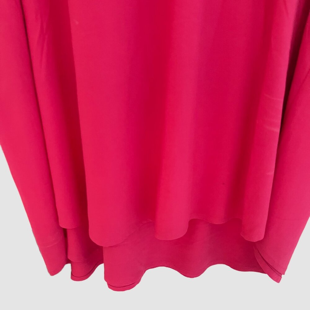 Pink GibsonLook Ruffle-Neck Top With Back Tie - Picture 5 of 6